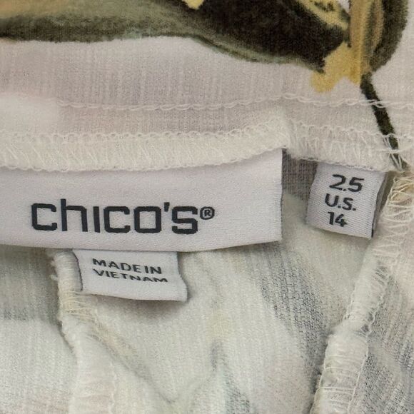 Chico's Brigitte Slub Slim Ankle Pants. Alabaster - Picture 7 of 9